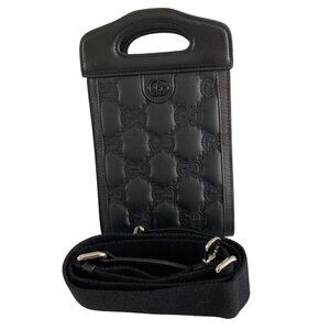 Gucci Mini Top Handle Crossbody Messenger Black Fullest
